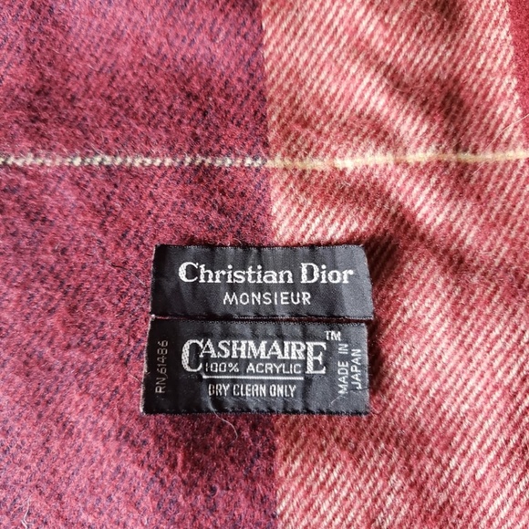 Christian Dior Scarf (Unisex) Red, Navy, Cream - Picture 2 of 4